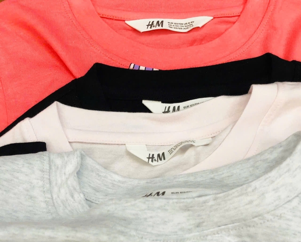 Bộ cotton H&M cộc tay size đại Mẹ&Bé 5 mẫu Mickey đen, bắp rang bơ, Snoopy ghi, Barbie hồng