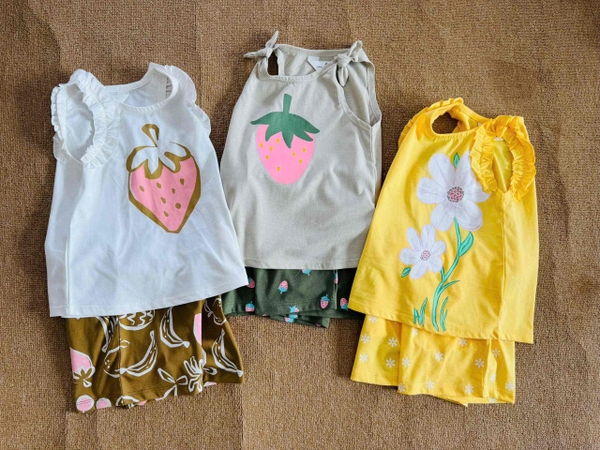 Bộ H&M áo sát nách quần sooc nhiều mẫu bé gái