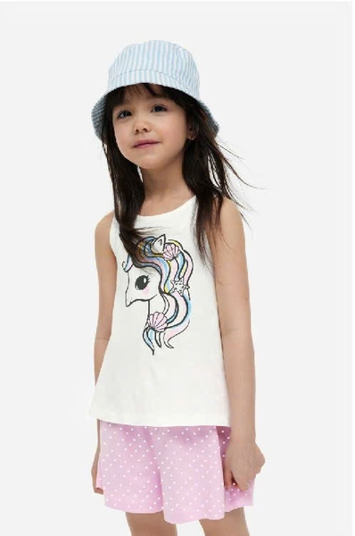 Bộ H&M áo sát nách quần sooc nhiều mẫu bé gái