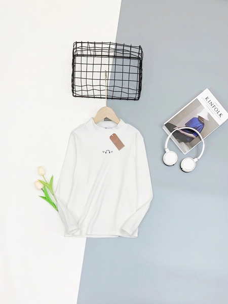 Áo giữ nhiệt TAI NGHE zip lông cổ 3 phân Orane 4 màu trắng, be, xanh mint, xanh dương MUSIC ON WORLD OFF