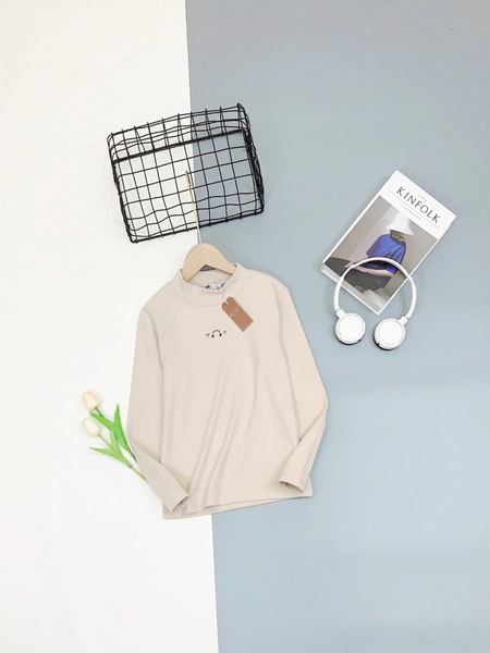 Áo giữ nhiệt TAI NGHE zip lông cổ 3 phân Orane 4 màu trắng, be, xanh mint, xanh dương MUSIC ON WORLD OFF