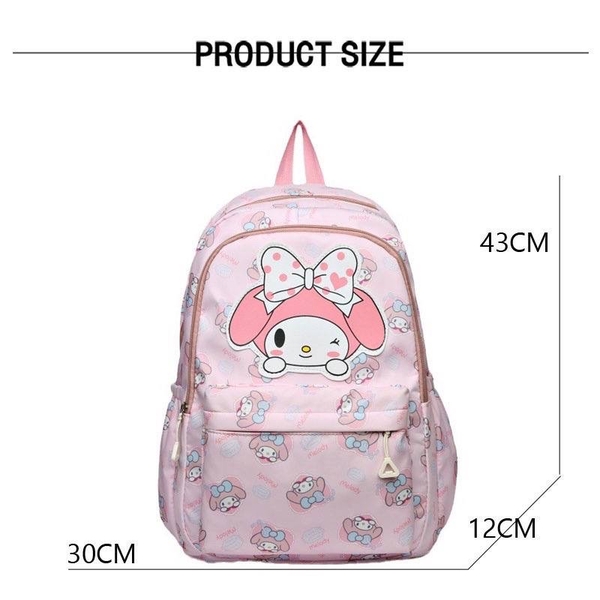 Balo vải dù SIZE TO Sanrio Kuromi, Cinnamoroll, My Melody...size 30x12x43cm