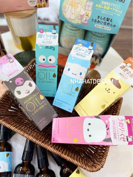 Dầu dưỡng tóc Argan Rich Oil chủ đề Sanrio Kuromi, Cinnamoroll, Pochacco…hàng Nhật