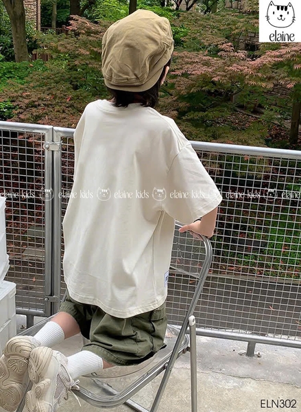 Bộ cotton Dragon Ball Elaine cộc tay áo trắng quần short xanh rêu