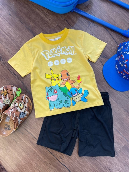 Bộ cotton H&M cộc tay bé trai Sonic, Pokemon, Hulk xanh...nhiều mẫu hè 2025