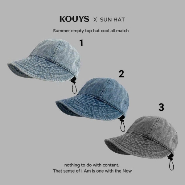 Mũ jean lưỡi trai rộng vành style Korea 3 màu