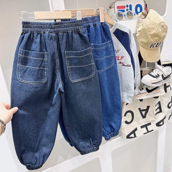 Quần jean bo ống cạp chun 2 màu đậm, nhạt hãng Kacady