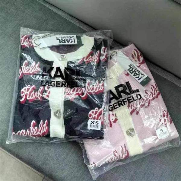 Áo khoác len cardigan Karl Largefeld 2 màu hồng, đen
