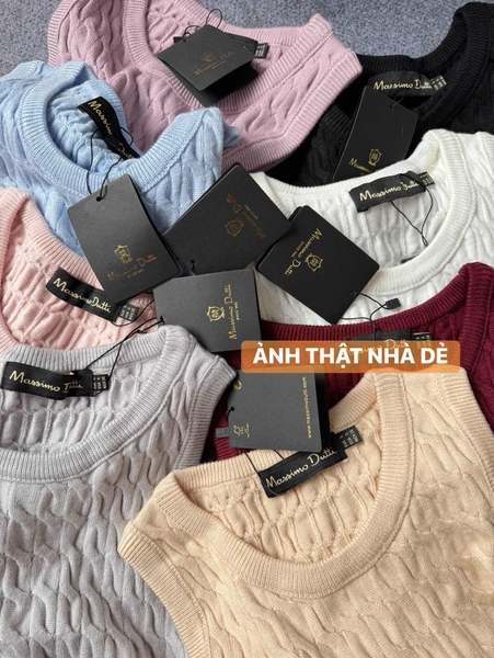 Áo dệt kim ba lỗ Massimo Dutti nhiều màu cho nữ
