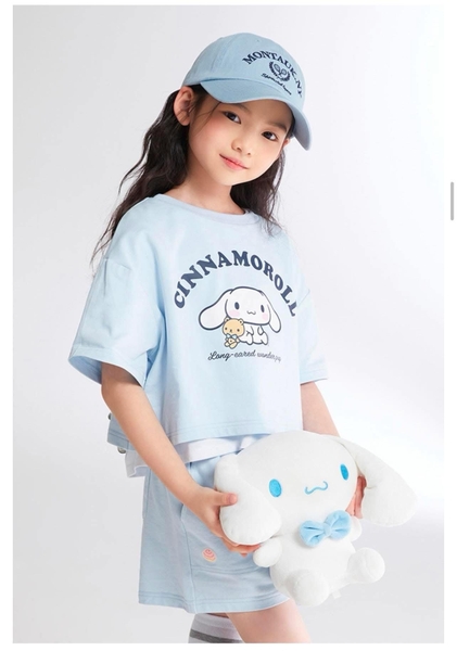 Bộ cotton SPAO KIDS cộc tay hình Kuromi, My Melody, Cinnamoroll, Pochacco