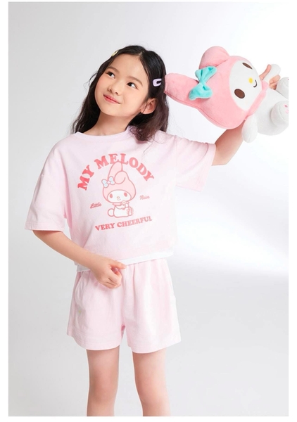 Bộ cotton SPAO KIDS cộc tay hình Kuromi, My Melody, Cinnamoroll, Pochacco