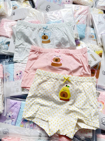 Set 3 quần chip đùi cotton Teengo mẫu Capybara, Doremi, Pochacco, Unicorn