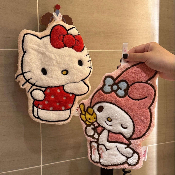 Khăn lau tay Sanrio hình Hello Kitty, Melody, Pochacco, Keroppi