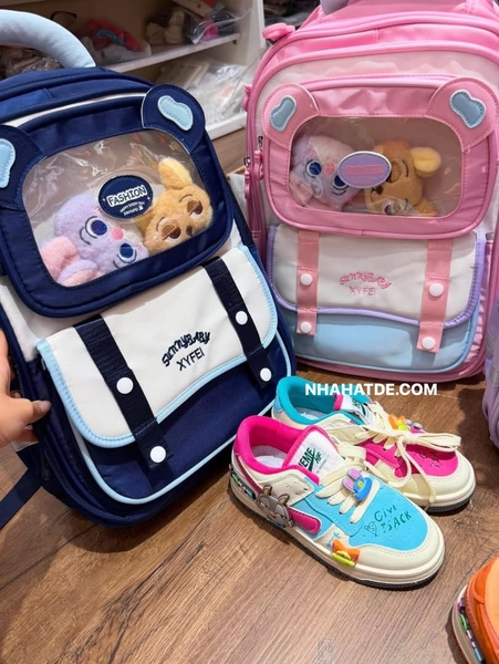 Balo chống gù Zootopia 41x14x31cm 4 màu xanh navy, hồng, tím, xanh dương