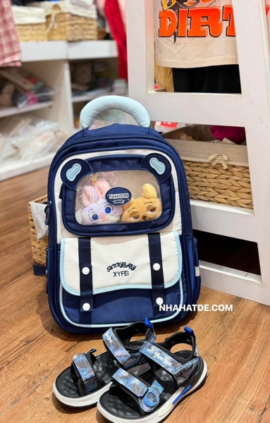 Balo chống gù Zootopia 41x14x31cm 4 màu xanh navy, hồng, tím, xanh dương