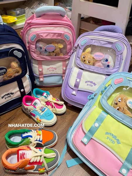 Balo chống gù Zootopia 41x14x31cm 4 màu xanh navy, hồng, tím, xanh dương