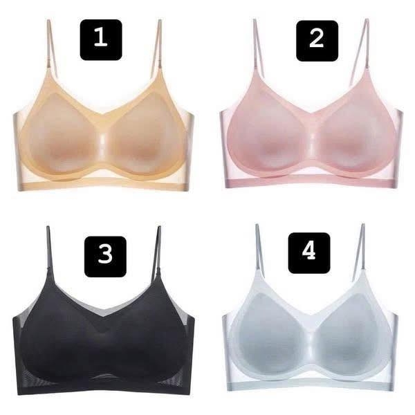 Áo bra lưới không viền 4 màu đen, da, hồng, xanh