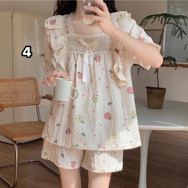 Bộ đũi cộc tiểu thư viền bèo 11 mẫu mặc nhà