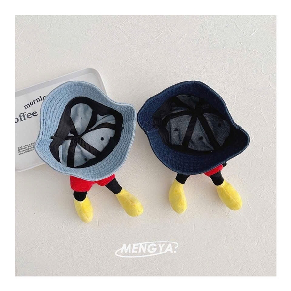Mũ vành denim Mickey 2 màu xanh nhạt, xanh đậm