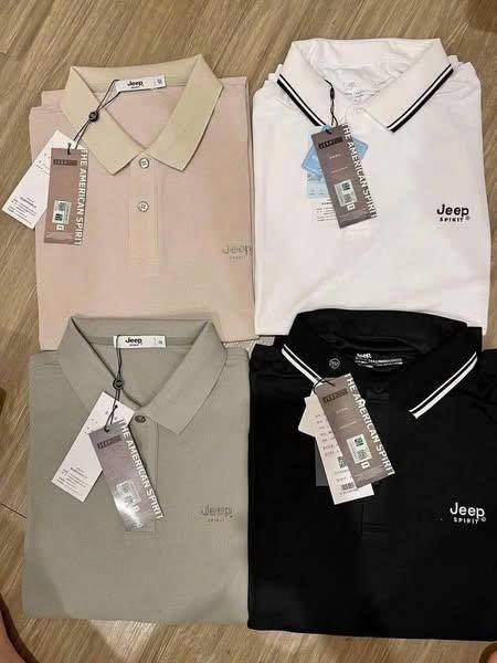Áo polo Jeep Sprit cộc tay 3 màu xanh rêu, trắng, đen