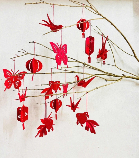 Set nỉ dạ đỏ 16 chi tiết