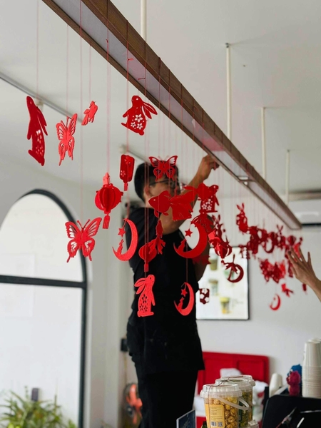 Set nỉ dạ đỏ 16 chi tiết treo Trung Thu