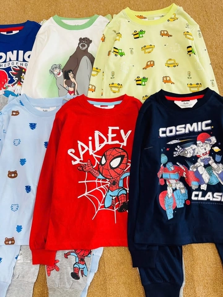 Bộ cotton dài tay bé trai Hiunikids 9 mẫu