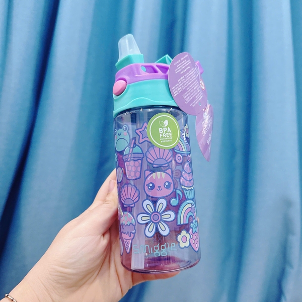 Bình nước nhựa NHỎ 430ml hãng Smiggle nhiều mẫu cho bé