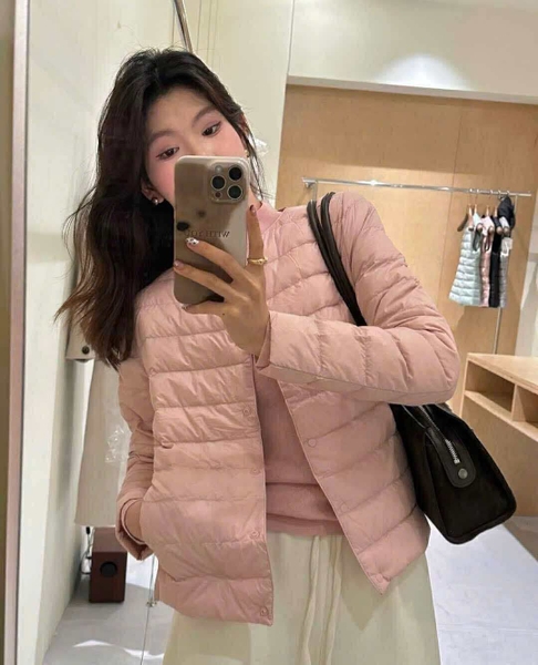 Áo phao Uniqlo M1-M4 dài tay cổ tròn lông vũ siêu nhẹ