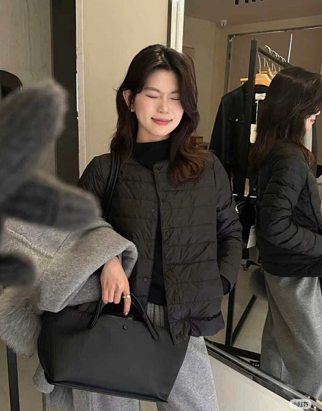 Áo phao Uniqlo M1-M4 dài tay cổ tròn lông vũ siêu nhẹ