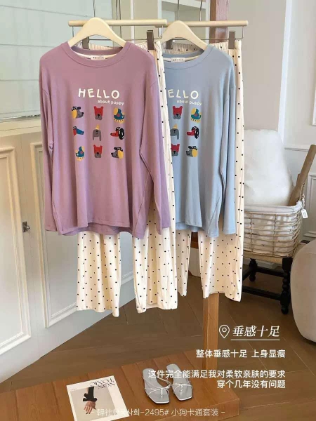 Bộ pyjama dài tay Motie nhiều màu cho nữ
