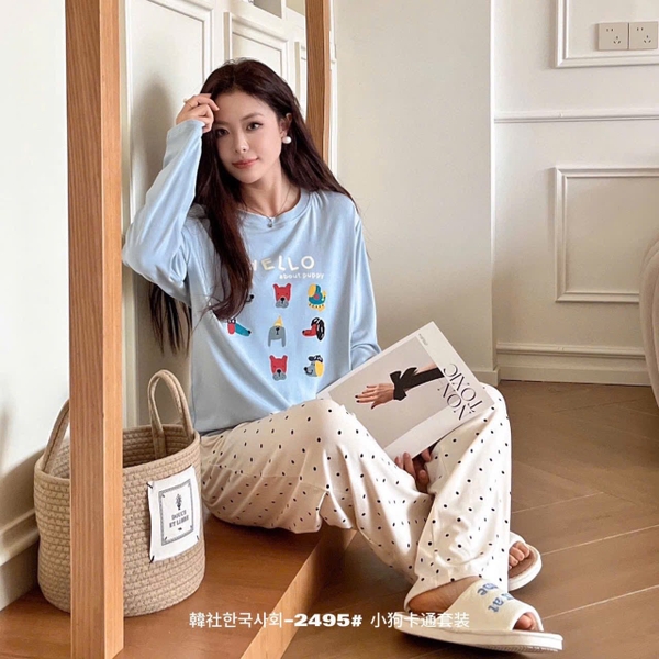 Bộ pyjama dài tay Motie nhiều màu cho nữ