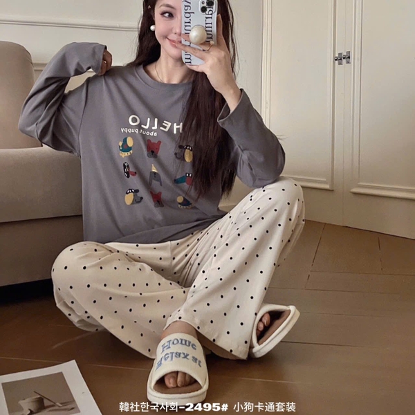 Bộ pyjama dài tay Motie nhiều màu cho nữ