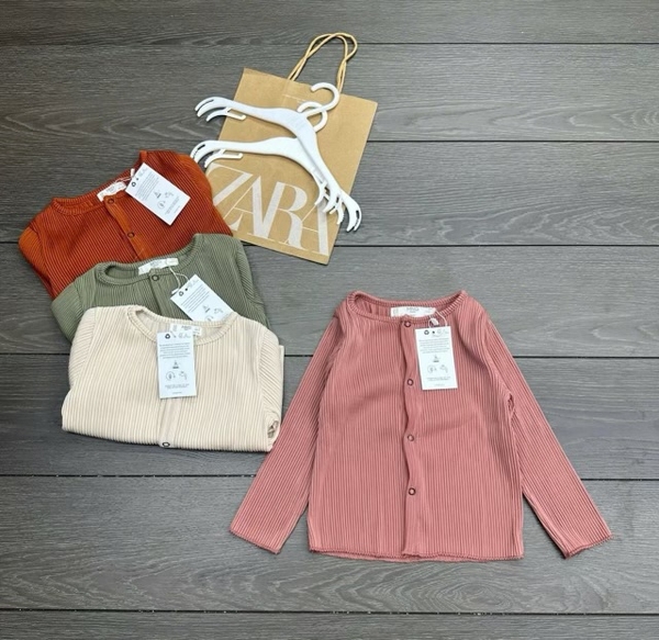 Áo cardigan thun tăm cotton hữu cơ hãng MNG