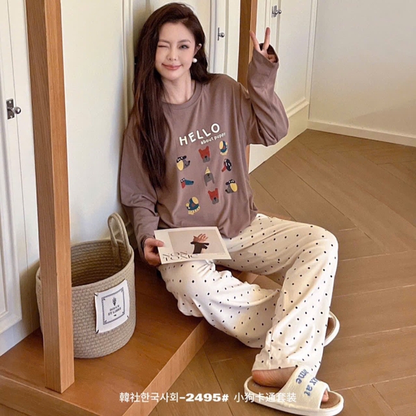 Bộ pyjama dài tay Motie nhiều màu cho nữ