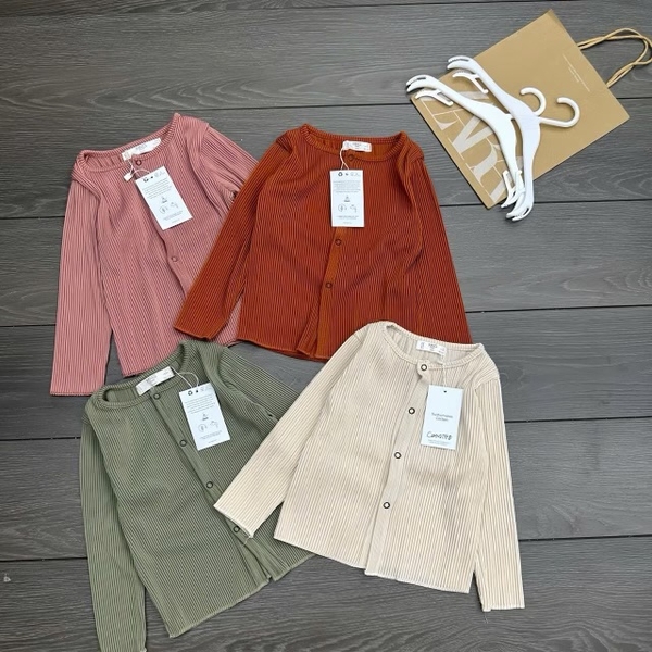 Áo cardigan thun tăm cotton hữu cơ hãng MNG