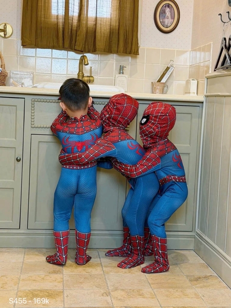 Bộ hóa trang Spiderman dài tay body kèm mũ
