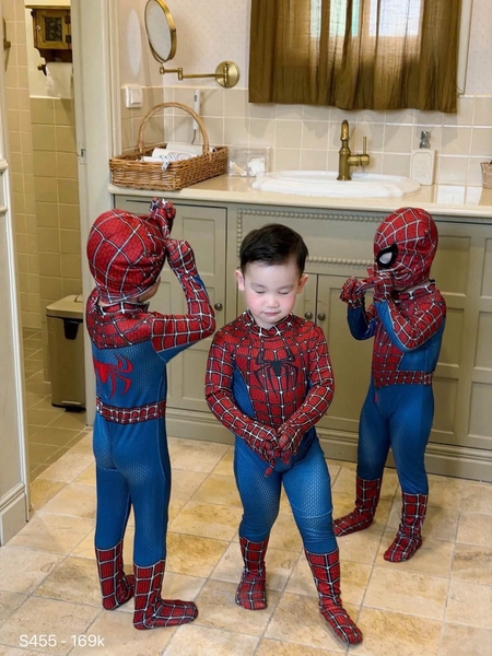 Bộ hóa trang Spiderman dài tay body kèm mũ