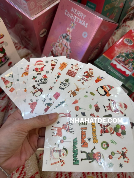 Tập hình dán Tattoos dạ quang Noel