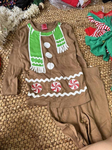 Bộ cotton dài tay Cat&jack Giáng Sinh 4 mẫu đỏ, nâu, xanh