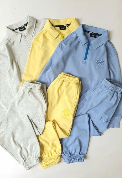 Bộ nỉ polo Beemon 3 màu vàng, xanh, ghi có khoá