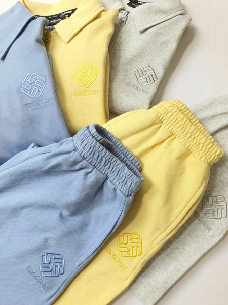Bộ nỉ polo Beemon 3 màu vàng, xanh, ghi có khoá