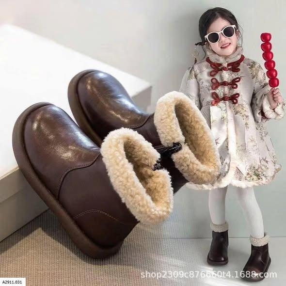 Boots da lót lông cừu cho 2 màu đen, nâu