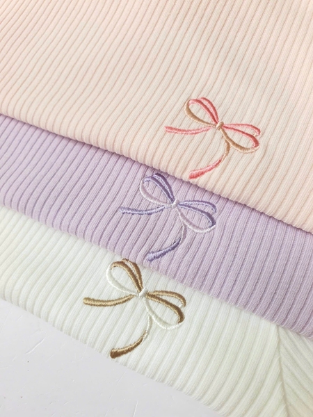 Áo giữ nhiệt Beemon cổ 3 phân thêu nơ 3 màu trắng, tím, hồng
