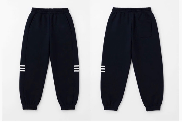 Quần nỉ 2 da MBCKIDS hai màu ghi, đen kẻ vạch