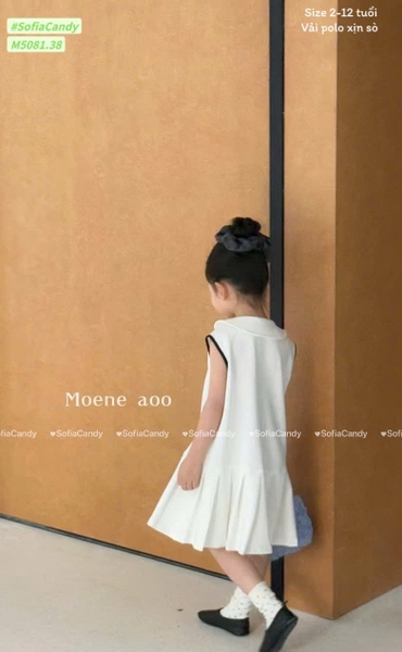 Váy sát nách polo xếp ly trắng Sofia Candy