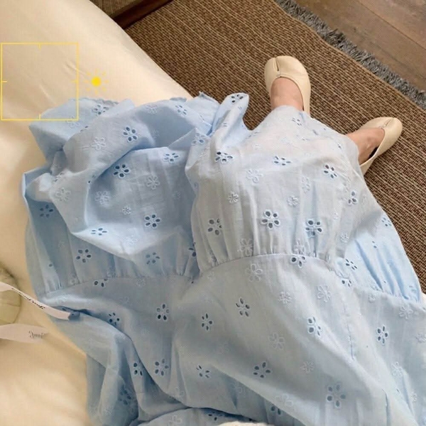 Chân váy ren thô thêu hoa freesize 4 màu đen, hồng, trắng, xanh