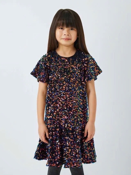 Váy đính kim sa John Lewis cộc tay 3 màu tím, đen, xanh