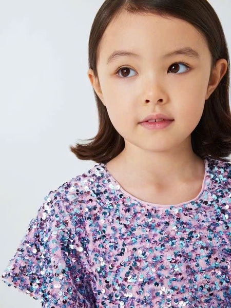 Váy đính kim sa John Lewis cộc tay 3 màu tím, đen, xanh