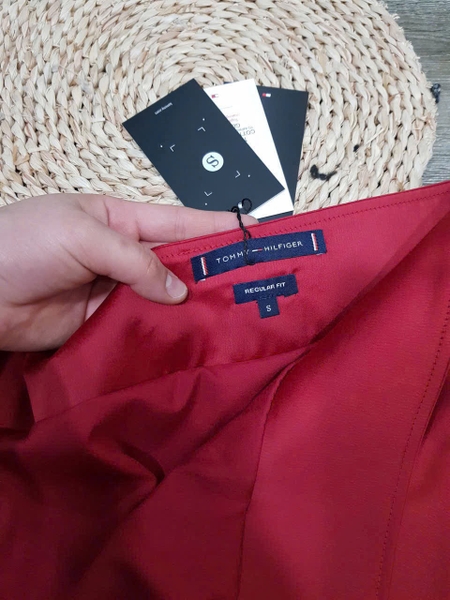 Chân váy lụa màu ĐỎ Tommy Hilfiger